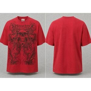 Vintage Miami Ink Shirt Men XL Red Alstyle Tattoo Skull Wings Graphic Tee Grunge